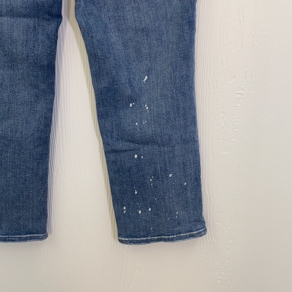 NYDJ - Marilyn Straight Light Distressed Paint Splattered Jeans Size 12 - Picture 12 of 15